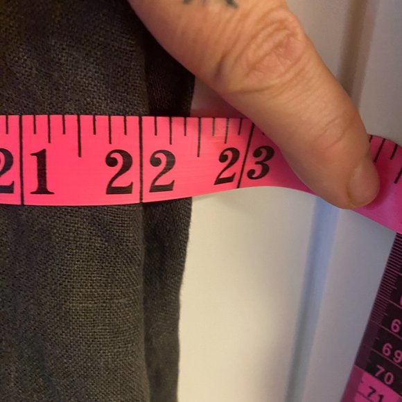 Conscious Clothing Black Linen Shirt Dress with Pockets and Snap Buttons - Picture 11 of 11